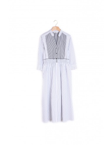 Robe midi rayée en coton Par le système avancé 